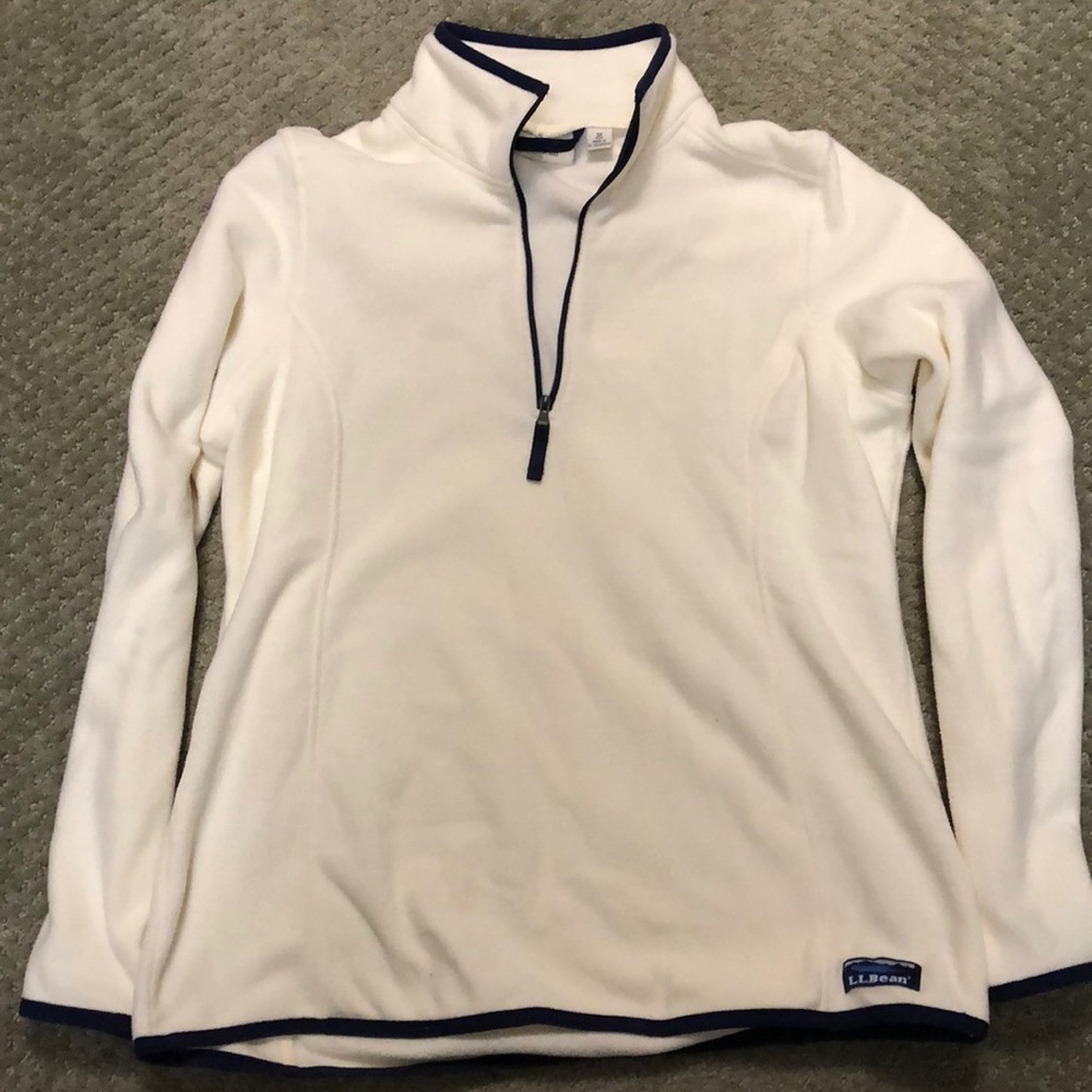 Llbean fleece pullover quarter zip